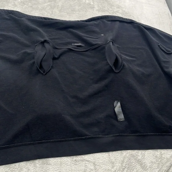 All‎ Saints XS Black 100% Cotton Wrap Cardigan Sweater - Picture 3 of 11